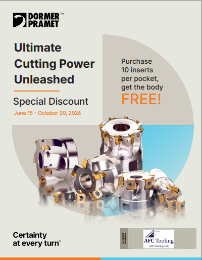 Dormer Indexable Milling Campaign – expires 10/30/26